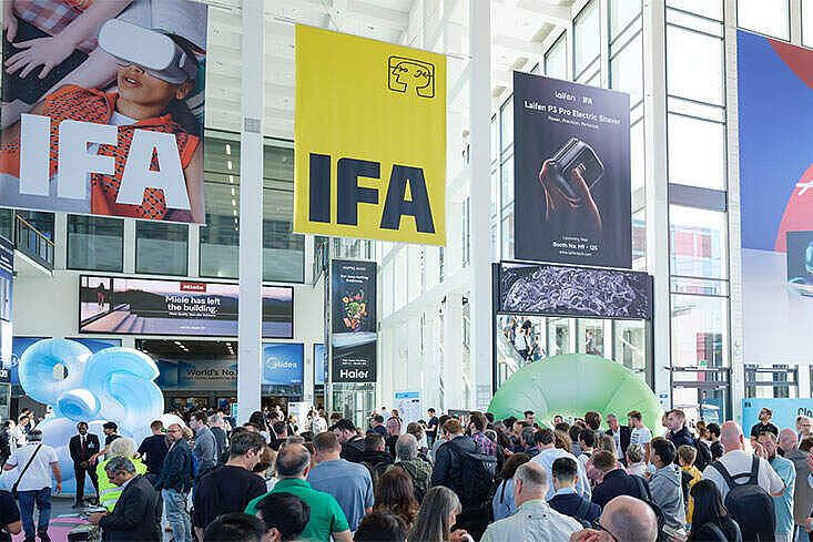 Auf der IFA 2026 in Berlin gehören vernetzte Küchengeräte und Anwendungen künstlicher Intelligenz zu den Themen der Messe. Foto: © IFA Berlin