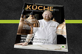 Titelcover der KÜCHE-Ausgabe 5/2026 mit Spitzenkoch Yannick Noack und dem Titelthema „Welche Konzepte jetzt funktionieren“.