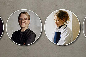Vier der sechs Nominierten in der Kategorie „Köchin des Jahres“ der CHEF:IN Awards 2026 (v. l.): Rosina Ostler, Julia A. Leitner, Alina Meissner-Bebrout und Sarah Hallmann. Foto: CHEF:IN / Marie Staggat