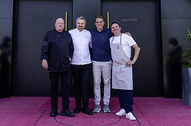 Thomas Mack, CEO von Eatrenalin (2.v.re.), mit den Sterneköchen Dieter Koschina, Peter Hagen-Wiest und Hans Neuner