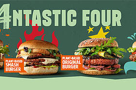 4 x geballte Burgerpower, natürlich plant-based: The Plantastic Four von THE GREEN MOUNTAIN