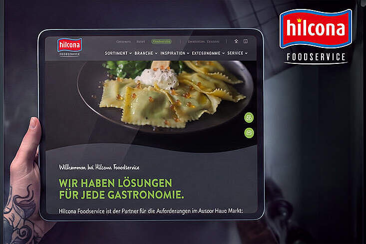 Mockup mit neuer Website. Foto von Hilcona
