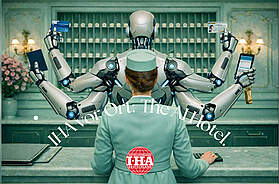 Illustration zur IHA-Roadshow über den Einsatz künstlicher Intelligenz im Hotelbetrieb