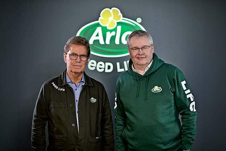 Peder Tuborgh, CEO von Arla Foods (links), und Ingo Müller, Executive Vice President und Chief Integration Officer (CINTO) von Arla Foods. Foto: © Arla Foods/DMK Group