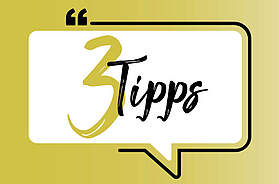 Grafik mit drei Tipps für bessere Arbeitsbedingungen in der Profiküche