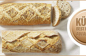 KÜCHE BEST PRODUCT AWARD Kategorie Backwaren herzhaft: Bronze für Weißbrot Le Grand Pochon 700 g von Bridor. Foto: © Bridor