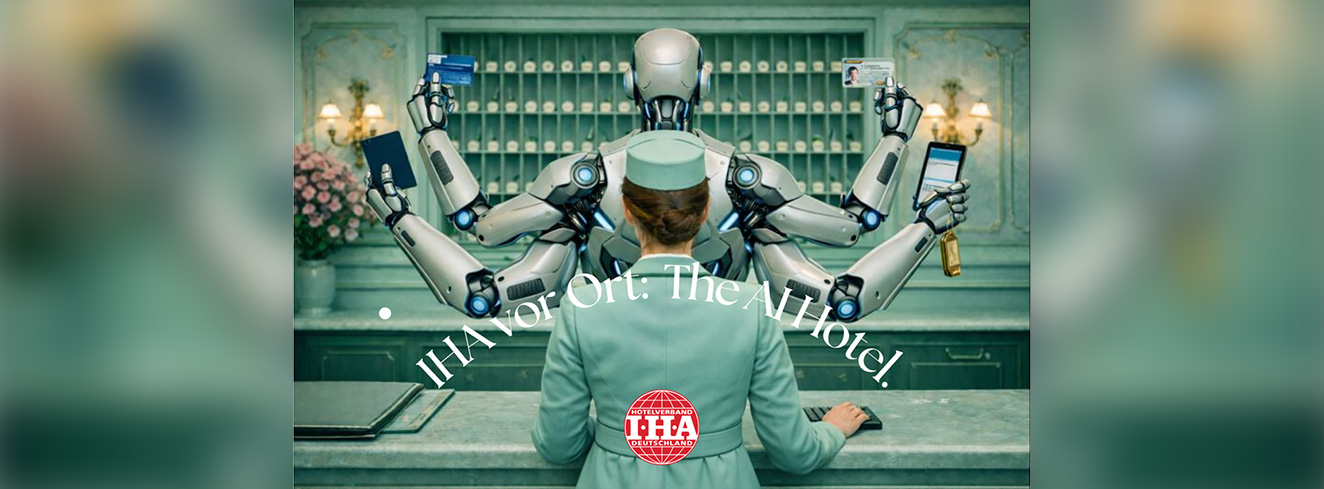 Illustration zur IHA-Roadshow über den Einsatz künstlicher Intelligenz im Hotelbetrieb