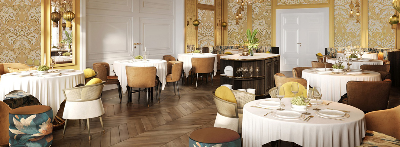 Dining Room Yellow gehört zu den Private Dining-Saal im Taj Hessischer Hof Frankfurt für Meetings, Empfänge und exklusive Veranstaltungen.