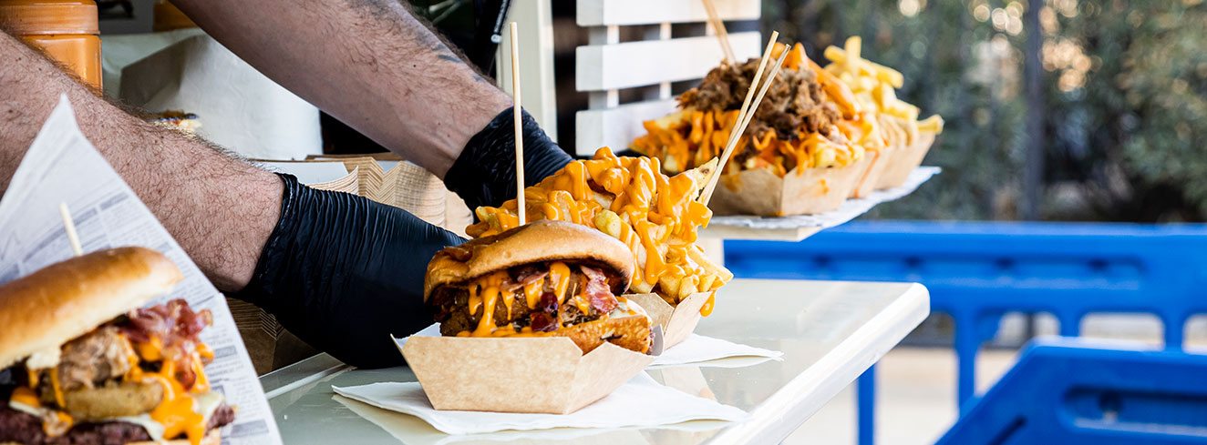  Hamburger Food Truck. - Stock-Fotografie