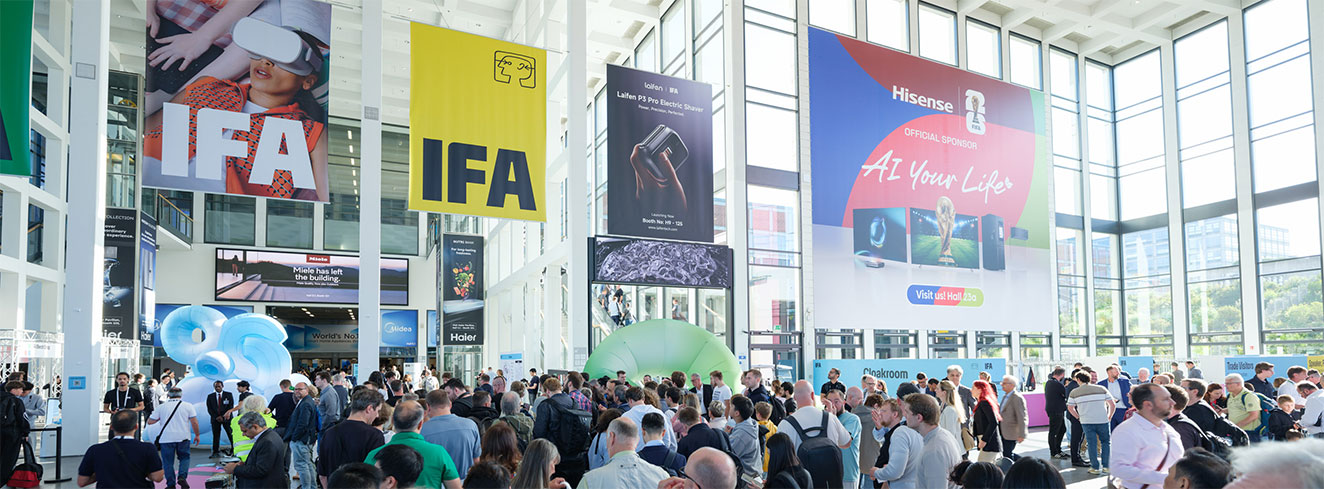 Auf der IFA 2026 in Berlin gehören vernetzte Küchengeräte und Anwendungen künstlicher Intelligenz zu den Themen der Messe. Foto: © IFA Berlin