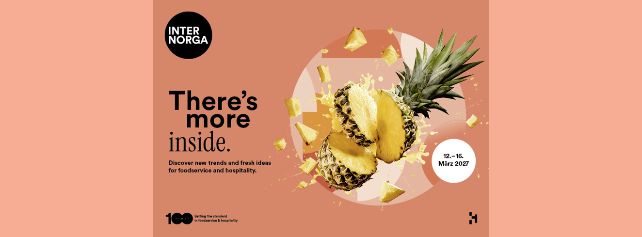 Die Internorga überarbeitet zur 100. Ausgabe ihren Markenauftritt. Neues Corporate Design, Ananas-Key-Visual und Kampagnenmotto begleiten das Jubiläum 2027.
