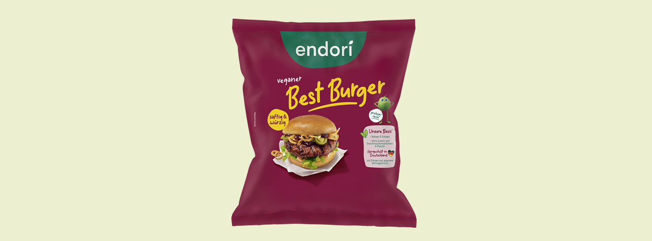 GV-Beutel des pflanzlichen Best Burger von endori.
